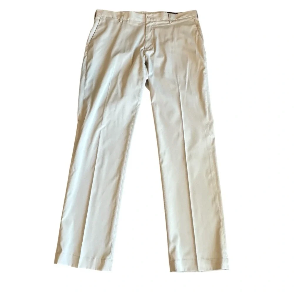 Polo Ralph Lauren Performance Pants Men 40x32 Tan Flat‎ Front Trousers